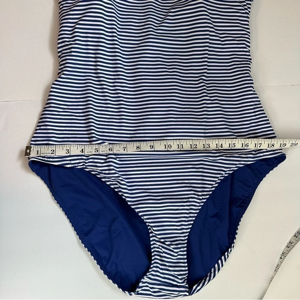 Tommy Bahama Reversible Swimsuit Women's size 22W lace back blue stripe NEW